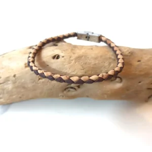 Bracelet en liège tressé homme
